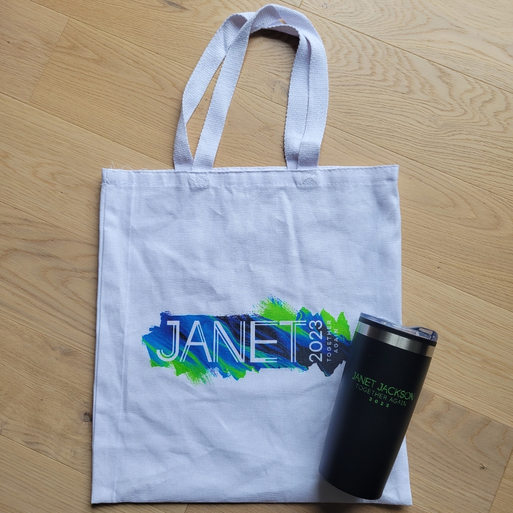 Janet Jackson Together Again 2023 VIP Tote and Tumbler - Brand new